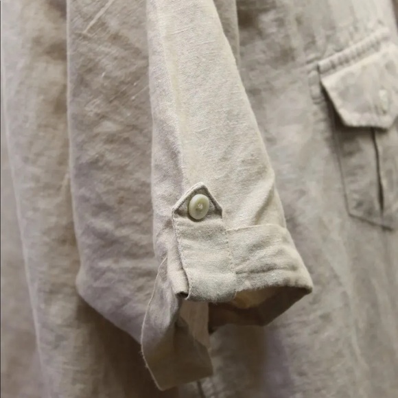 Springfield Men Linen Shirt XXL Brown Men Summer Beach - Picture 11 of 11